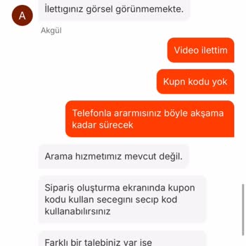 Kupon Kullanım Sorunu Ve Yetersiz Müşteri Hizmeti