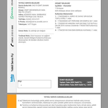 Beko Servisinden Aldatıcı Hizmet Ve Çözülmeyen Sorunlar