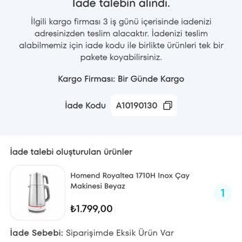 Eksik Ürün Ve İletişimsizlik Sorunu