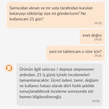Trendyol'dan Alınan Batarya Sorunu Ve Yetersiz Destek