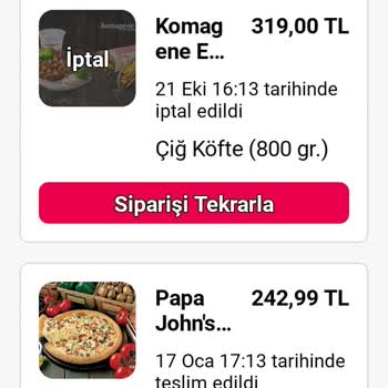 Yemeksepeti Geciken Sipariş Ve İade Sorunu