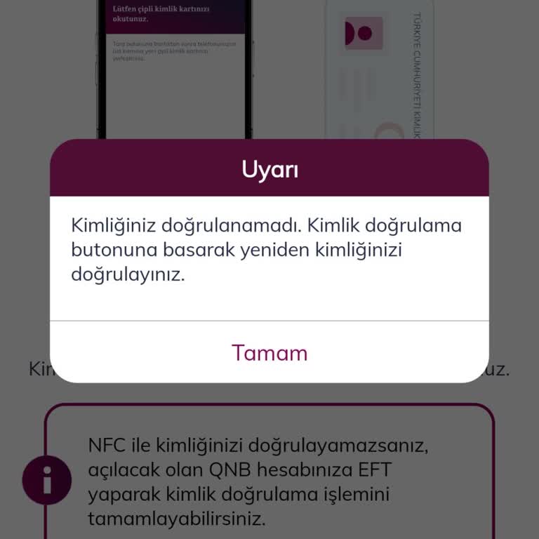 QNB Finansbank Mobil Uygulama Kimlik Tanıma Sorunu