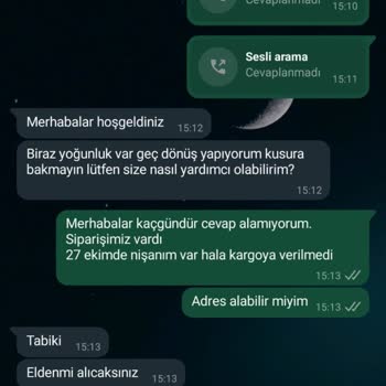 Kargoya Verilmeyen Ürün Ve Ulaşılamayan Müşteri Hizmetleri