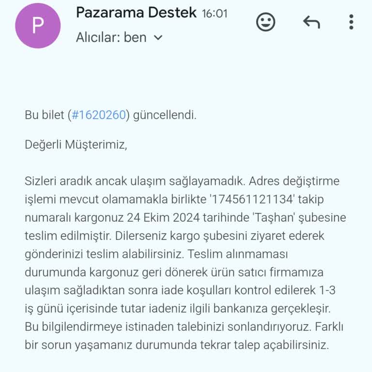 Teslim Edilemeyen Sipariş Ve Adres Sorunu
