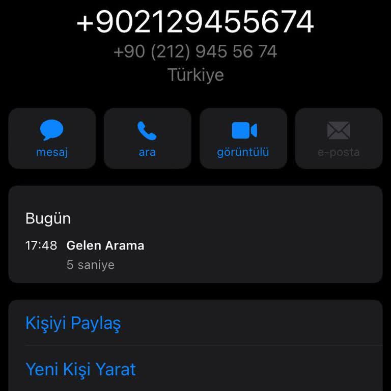 Bilinmeyen Numaradan Gelen Rahatsız Edici Arama