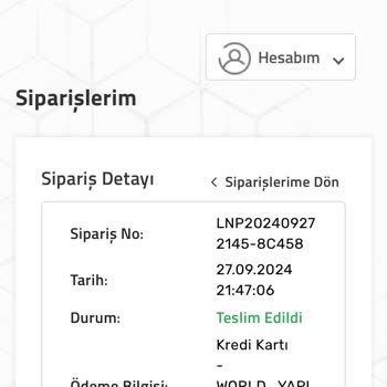 Lenipa Sitesinden Sipariş Ettiğim Ürün Gelmedi