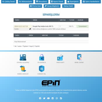 E-pin Sitesinden Alınan Kodun Teslim Edilmemesi