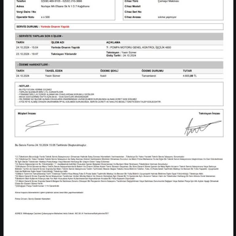 Bosch Servisinden Parça Değişimi Ve Fatura Sorunu