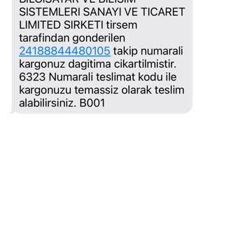 Sürat Kargo Yeşilbayır Şubesi Teslimat Sorunu