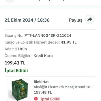 Epttavm'de İptal Edilen Siparişin Ücreti İade Edilmiyor