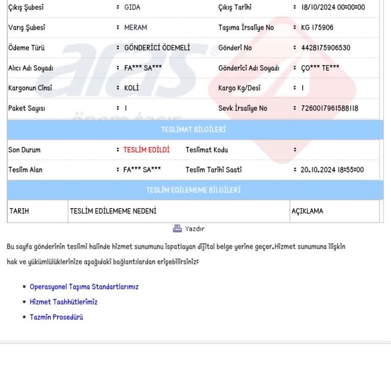 Teslim Edilmediği Halde Teslim Edildi Olarak İşaretlenen Kargo