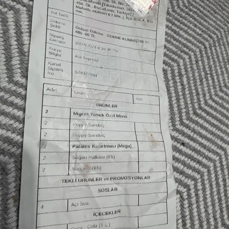 Eksik Sipariş Ve İletişim Sorunu