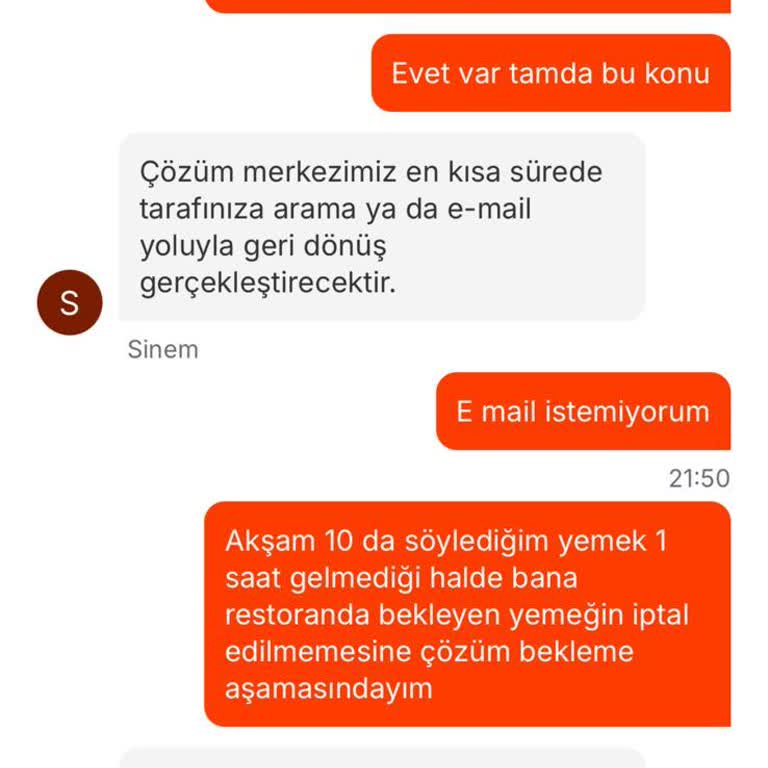 Migros Yemek'te Geciken Sipariş Ve Yetersiz Destek