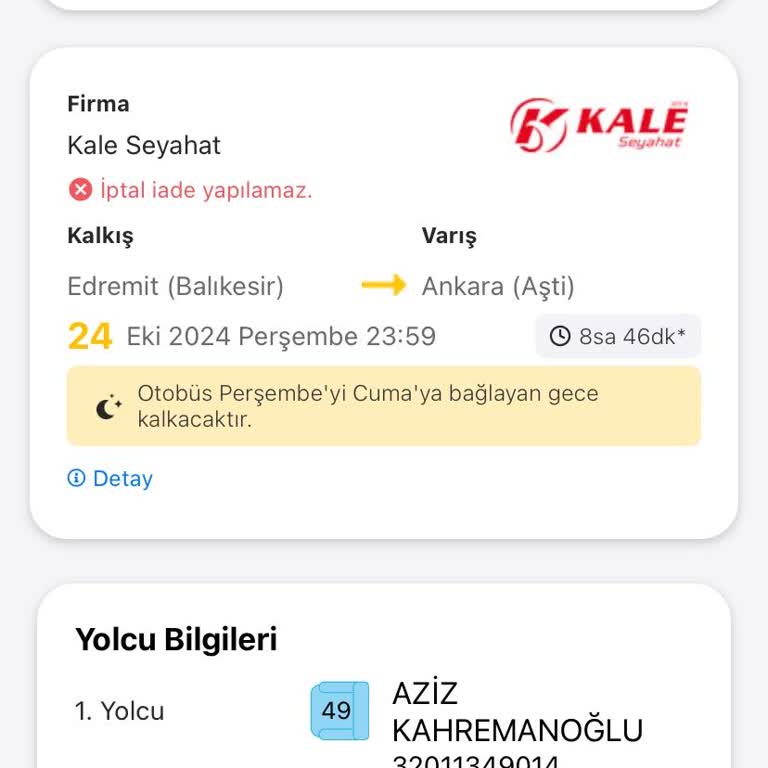 Kale Seyahat'te Koltuk Karmaşası