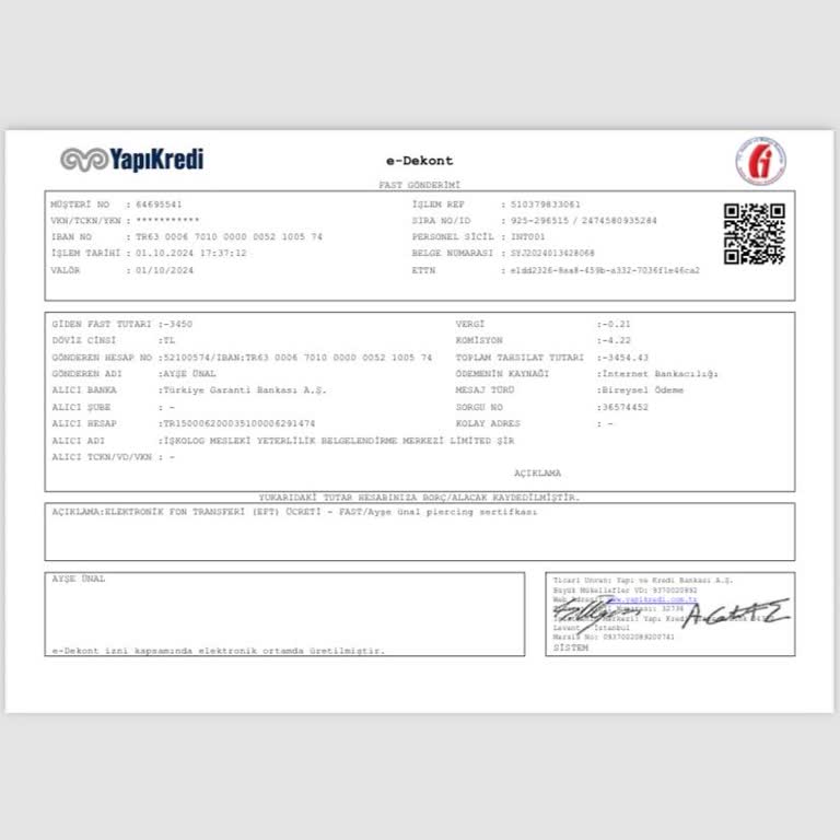 Piercing Sertifikası İçin Bekleyiş Ve İade Sorunu