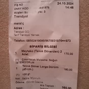 Trendyol Üzerinden Sipariş Edilen Tavuk Dürümlerden Zehirlenme