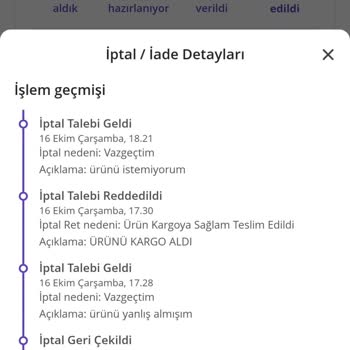 N11 İptal Edilen Siparişin Kargo Ve İade Sorunu