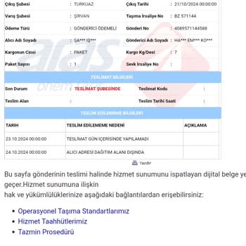 Aras Kargo'nun Keyfi Dağıtım Sorunu