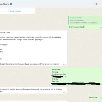 Samsung TV Kurulumunda İletişim Sorunu