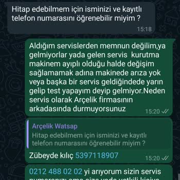 Arçelik Kurutma Makinesi Sorunları Ve İlgisizlik