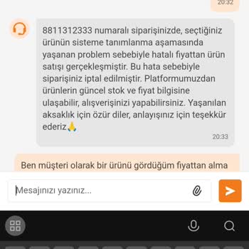 Haksız İptal Edilen Sipariş
