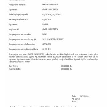 Allianz İle Kasko Sürecinde Mağduriyet