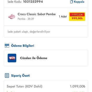 Crocs Terlik İade Sürecinde Sorun