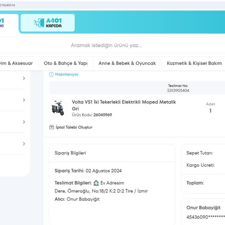 A101'den Alınan Motor 90 Gündür Teslim Edilmedi