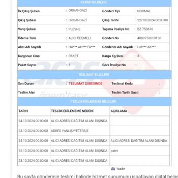 Aras Kargo'nun Teslimat Sorunu