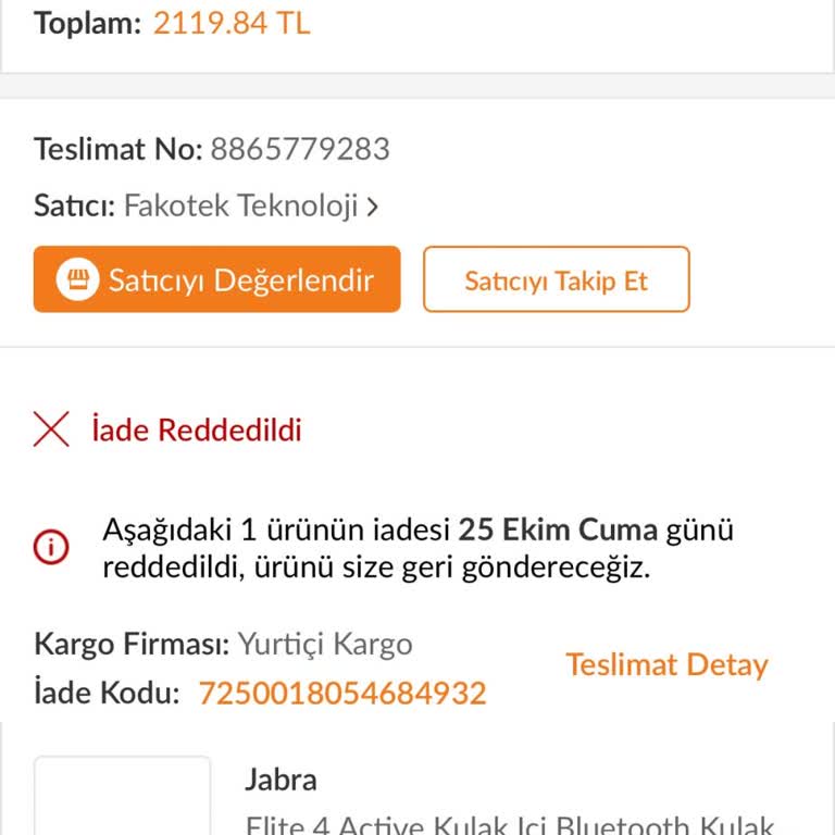 Hasarlı Paket Ve Eşleşme Sorunu Yaşadım