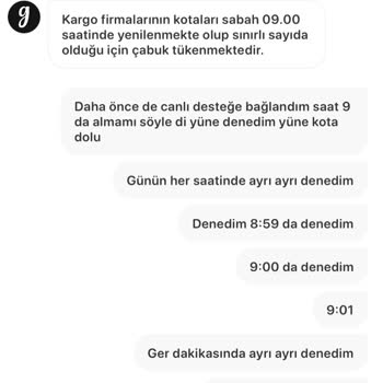 Gardrops Kargo Kota Sorunu: Çözüm Bekleyen Müşteri