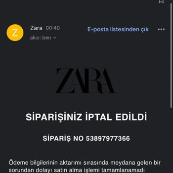 Zara Online Siparişlerde Sürekli İptal Sorunu