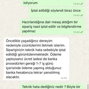 Penti Sipariş İptali Ve Bilgilendirme Eksikliği