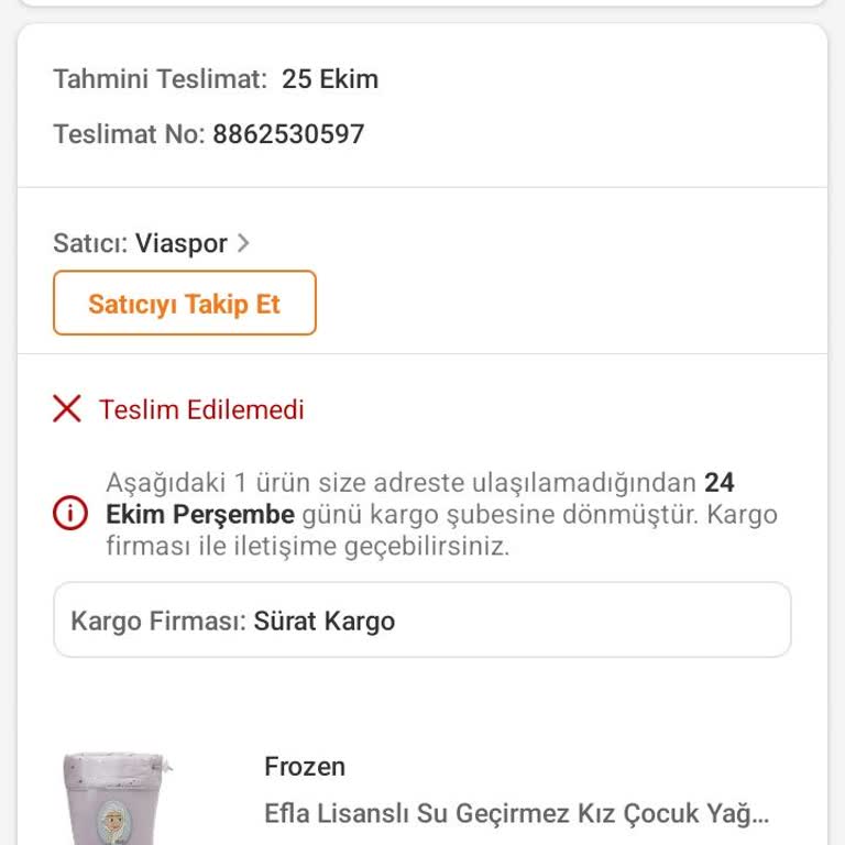 Teslim Edilmeyen Ürün Ve İletişim Sorunları