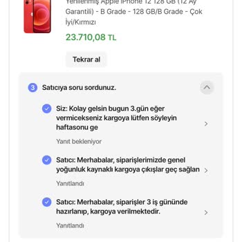 Siparişim Zamanında Kargoya Verilmedi Ve İletişim Sorunu Yaşıyorum