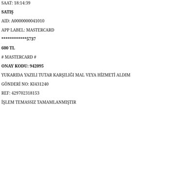 Tulpar Moda Yanlış Ürün Geldi!