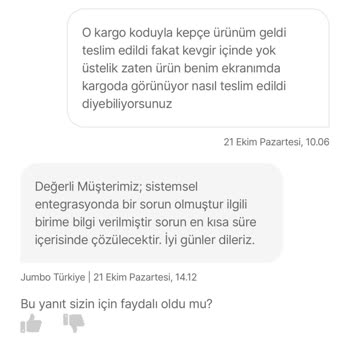 Eksik Ürün Ve Yetersiz Müşteri Hizmeti
