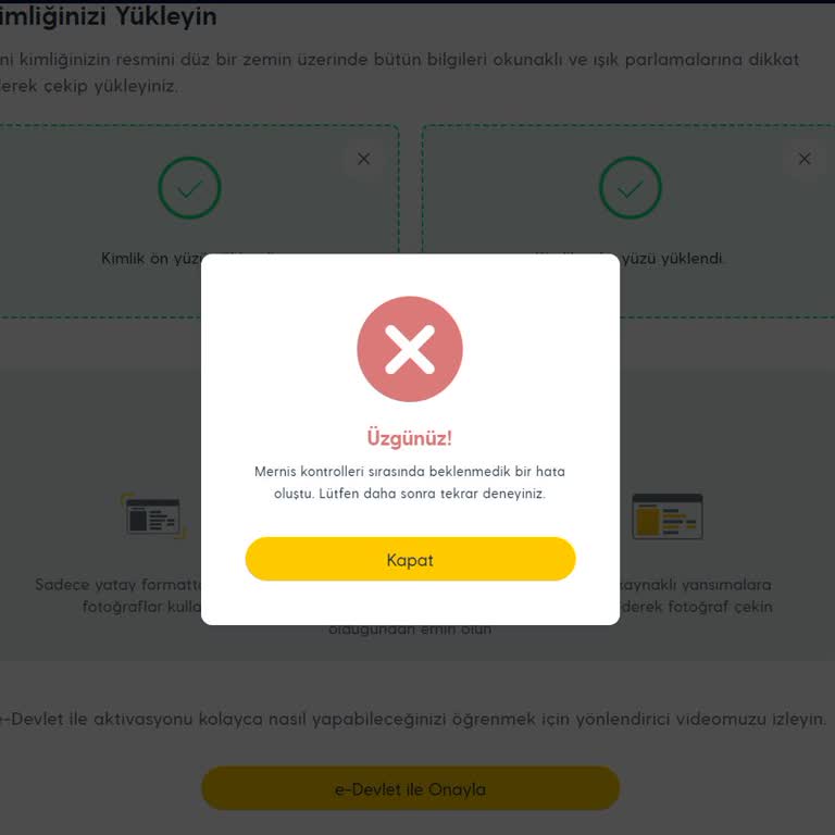 Turkcell E-Devlet Aktivasyonunda Sürekli Hata Sorunu