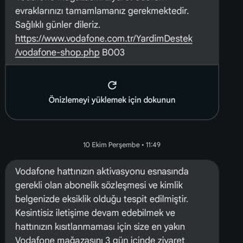 Vodafone Bayisi İle Sürekli Evrak Eksikliği Sorunu