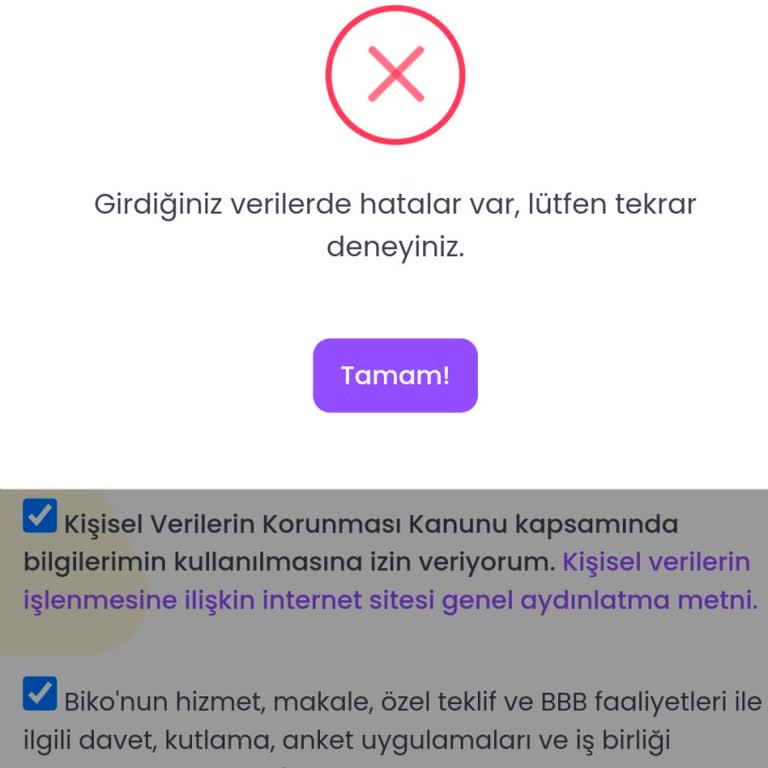 Biko Bursa İstihdam Sitesinde Üyelik Sorunu