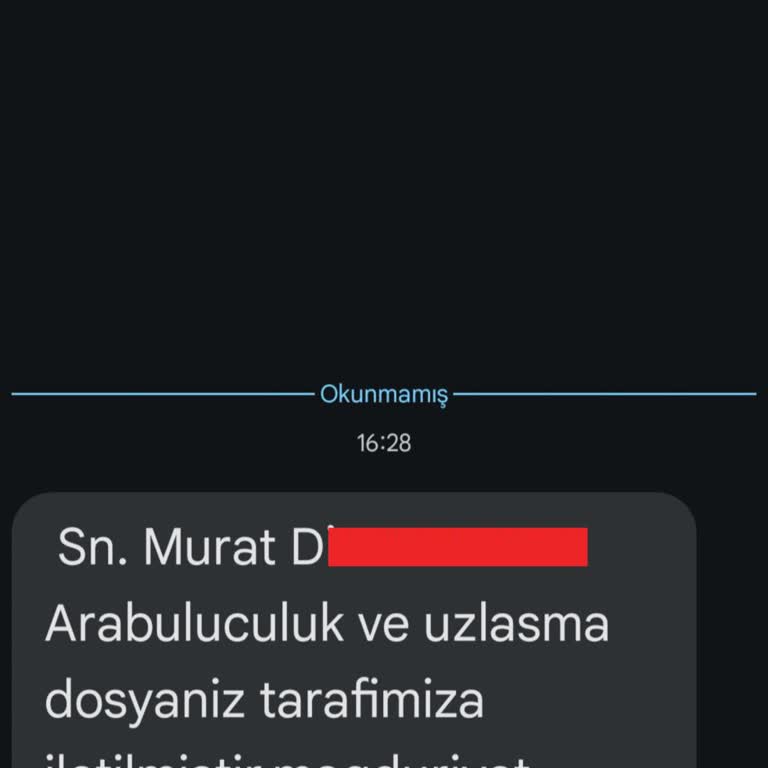 Av. Cigdem (SMS) Tarafından Gelen Asılsız Mesaj