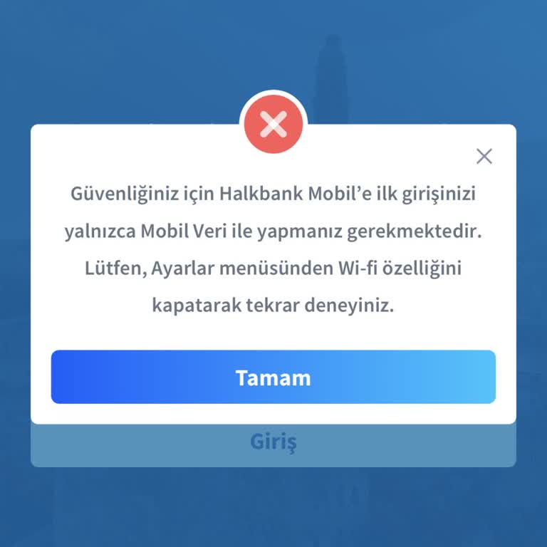 Halkbank Mobil Uygulamada İnternet Bağlantısı Zorunluluğu