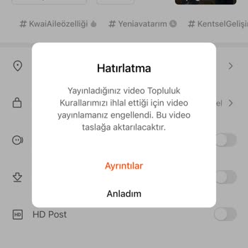 Yanlışlıkla Alınan Video Yayınlama Engeli