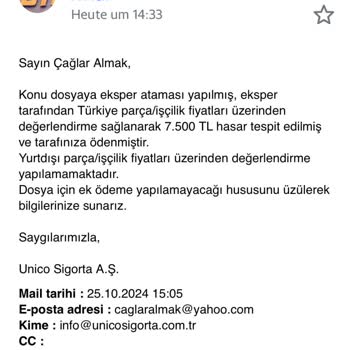Yanlış Ekspertiz Ve Yetersiz Hasar Ödemesi