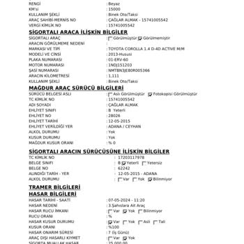 Yanlış Ekspertiz Ve Yetersiz Hasar Ödemesi