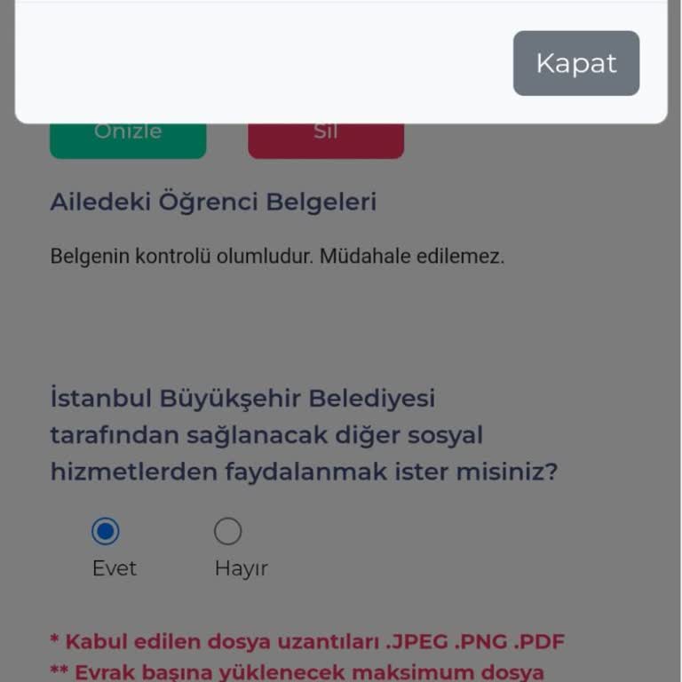 Burs Başvurusunda Belge Yükleme Sorunu Ve Yanıtsız Talep