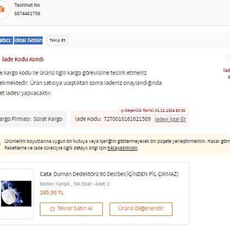 Yanlış Ürün Gönderimi Ve Zorlu İade Süreci