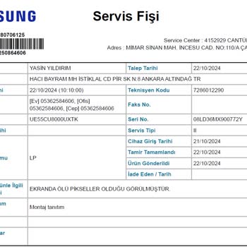Pixel Hatalarıyla Dolanan Samsung TV Değişim Sorunu