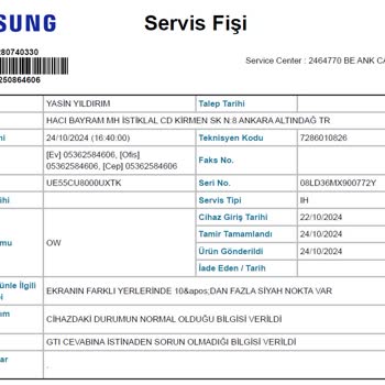 Pixel Hatalarıyla Dolanan Samsung TV Değişim Sorunu