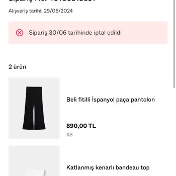 Bershka'dan İptal Edilen Siparişin İadesi Yapılmıyor